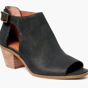 Lucky Brand Barimo Leather Open Toe Heeled Booties women’s size 8 Black